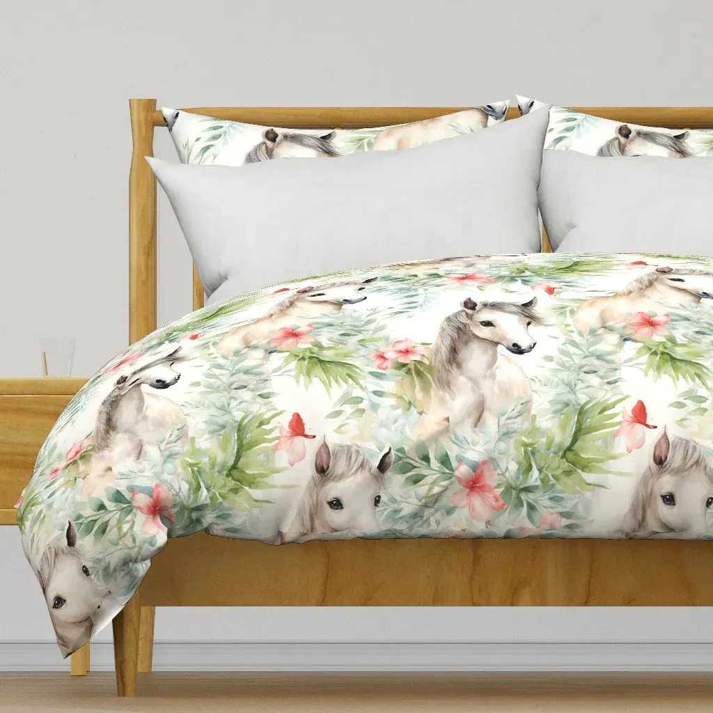 Adorable Baby Animal Seamless Duvet Cover - White product
