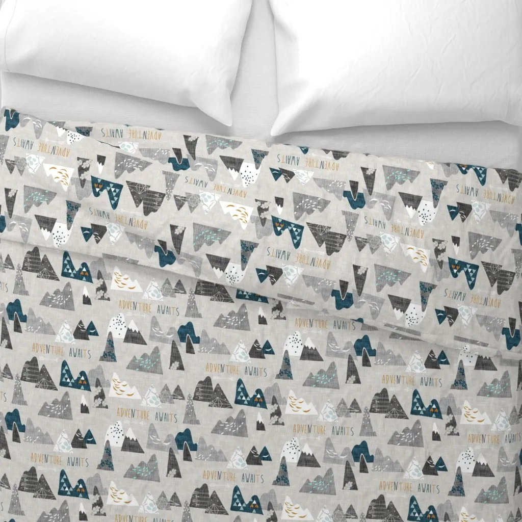 Adventure Awaits Duvet Cover - Gray alternate view