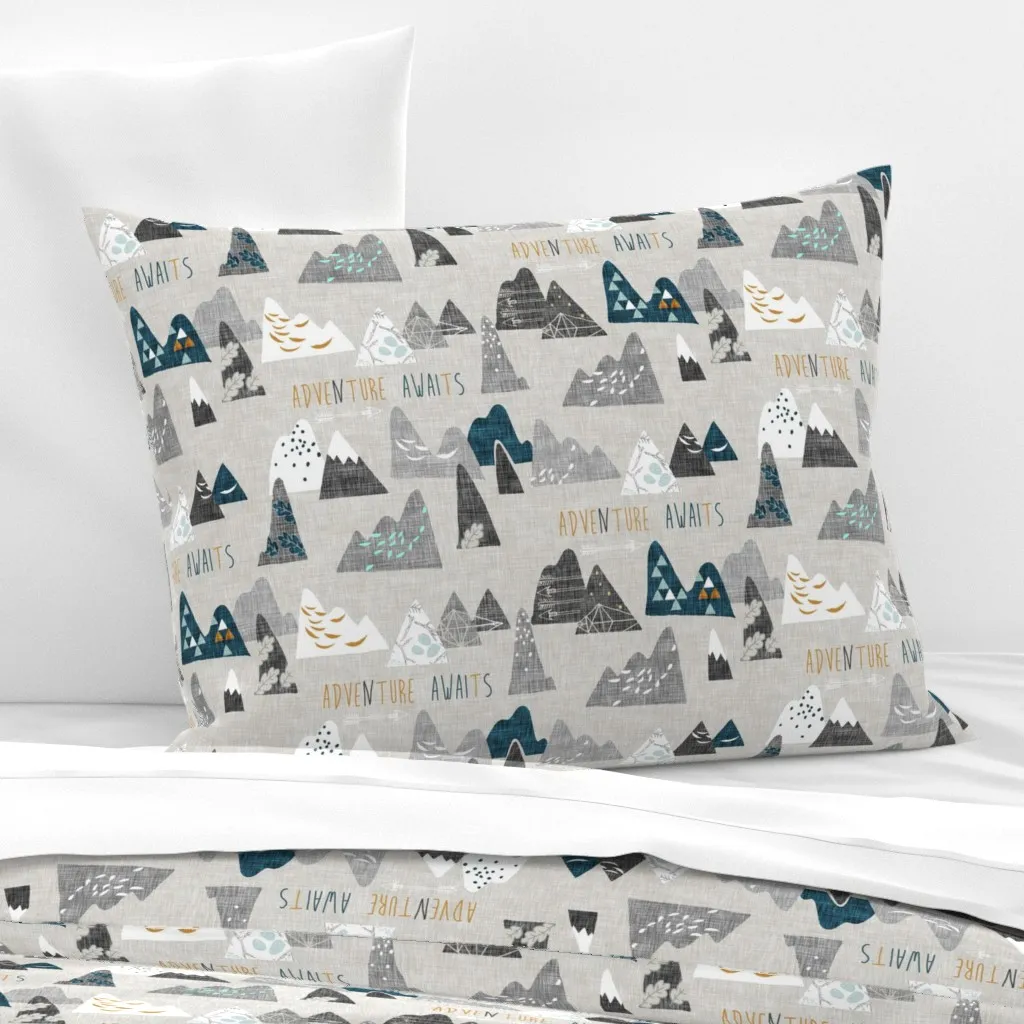 Adventure Awaits Standard Knife Edge Cushion - Grey, Cotton Sateen product
