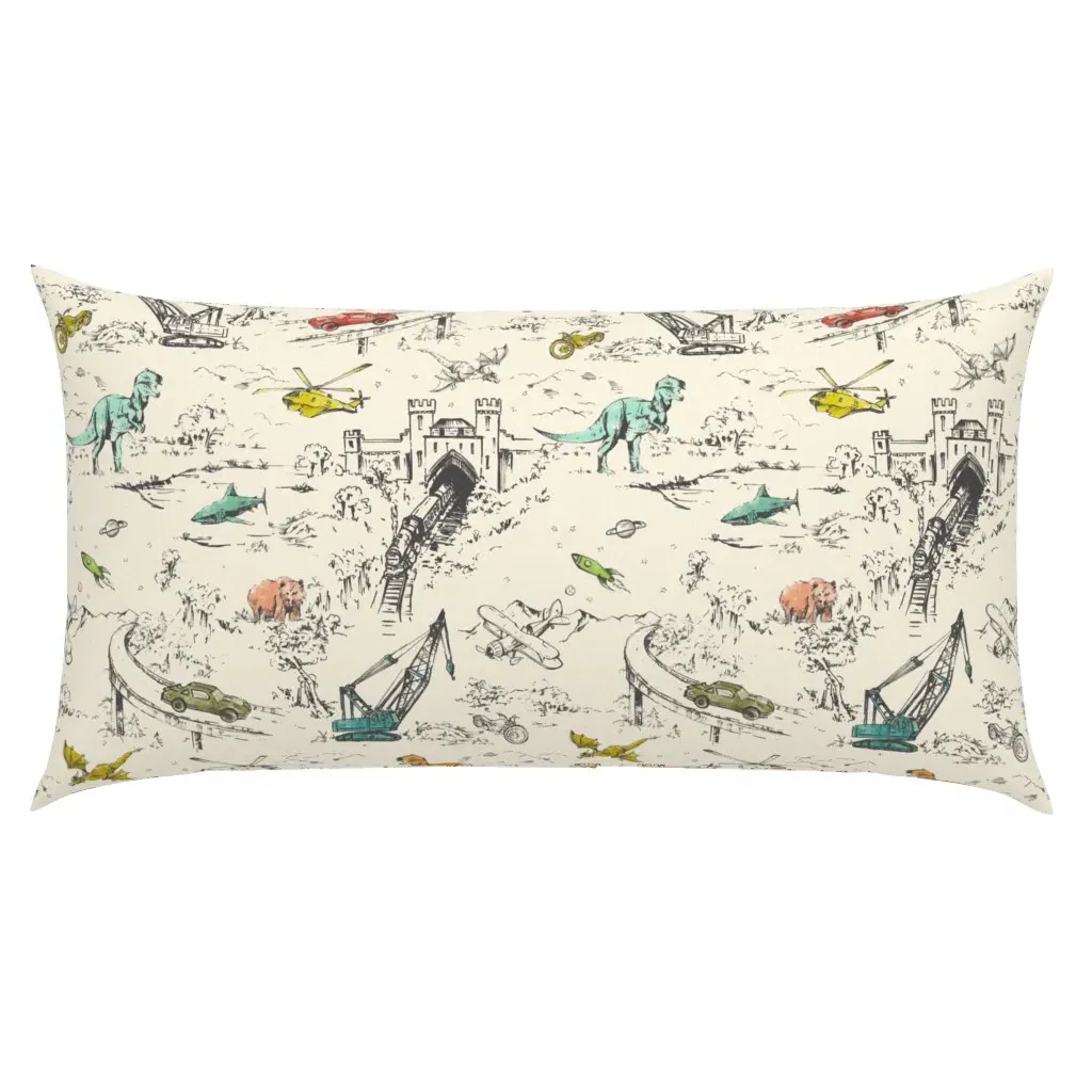 Adventure Toile Retro King Pillow Sham - Cream product