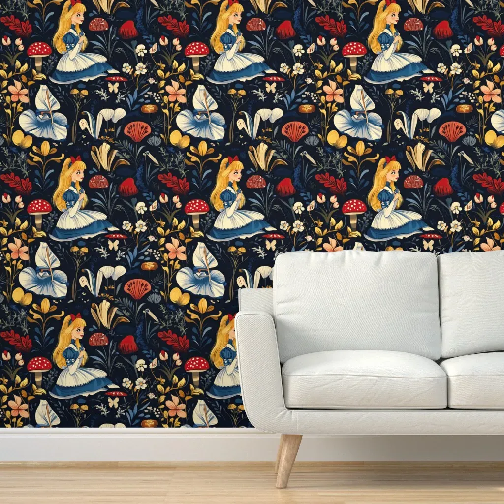 Adventures In Wonderland II Peel and Stick Wallpaper - Blue product