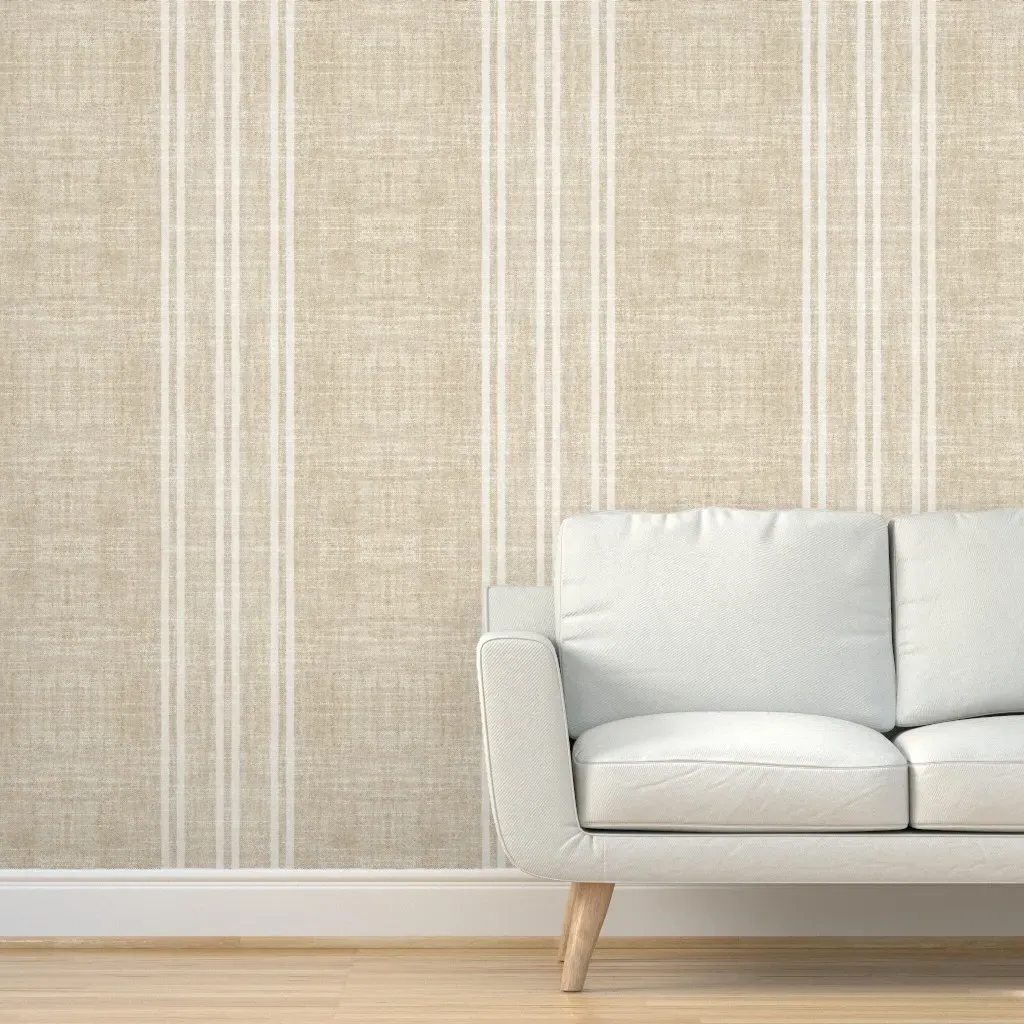 Aegean Jute Stripe Peel and Stick Wallpaper - Tan product