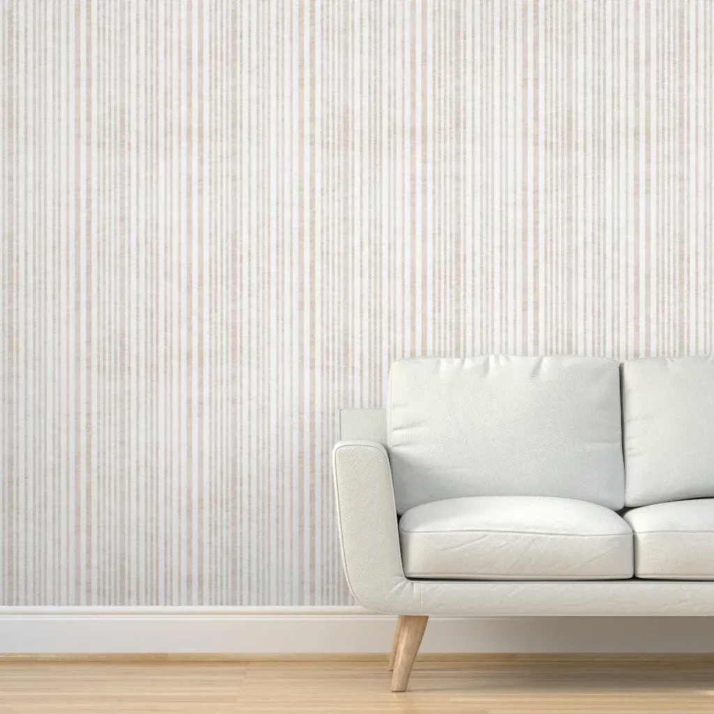 Aegean Soft Ticking Stripe Peel and Stick Wallpaper - Gray product