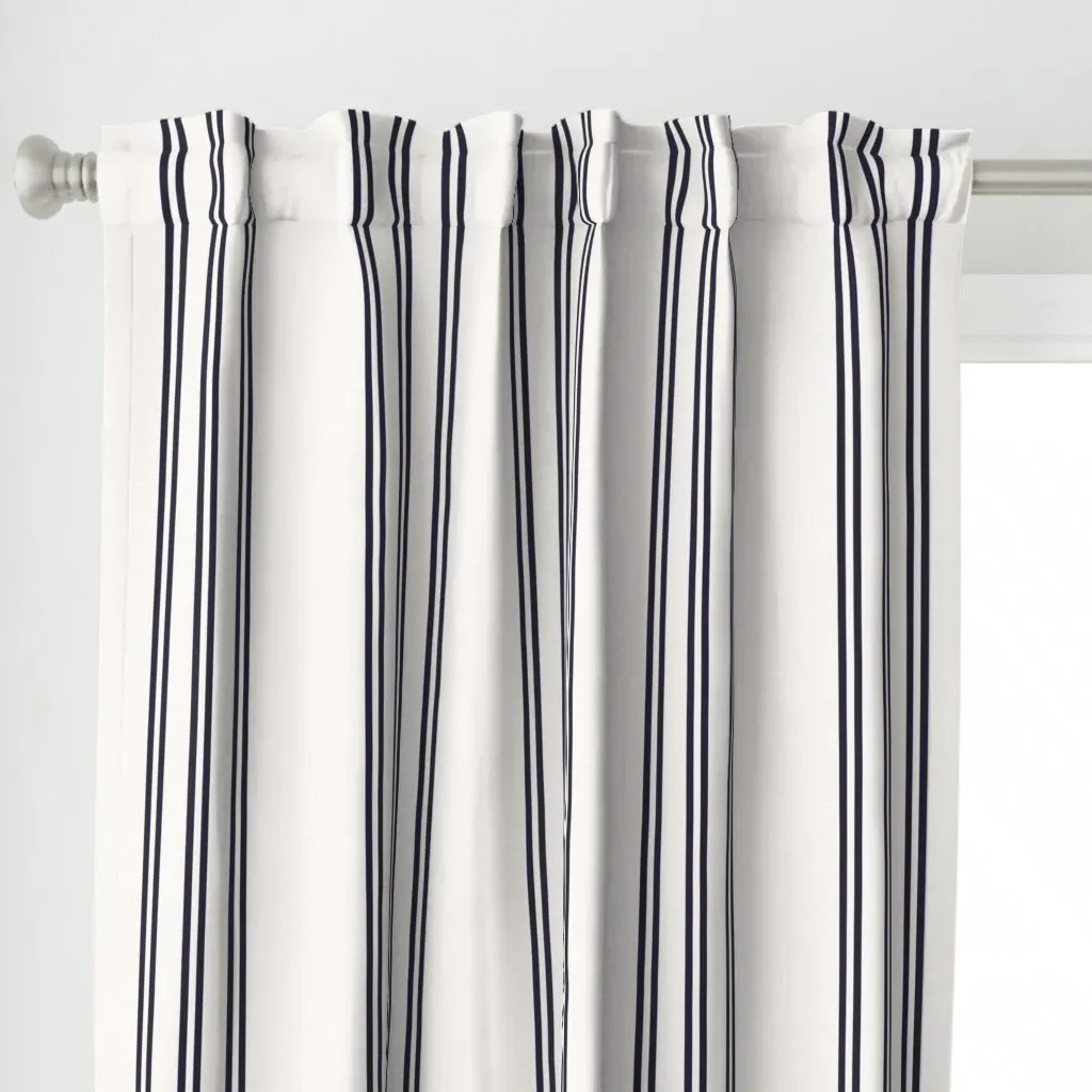 Aegean Stripe Curtain Panel - Navy alternate view