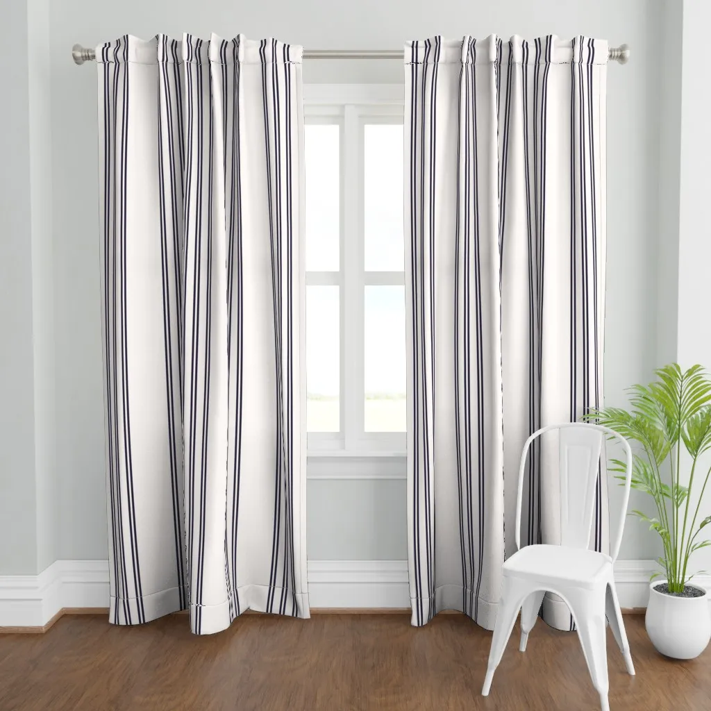 Aegean Stripe Curtain Panel - Navy product