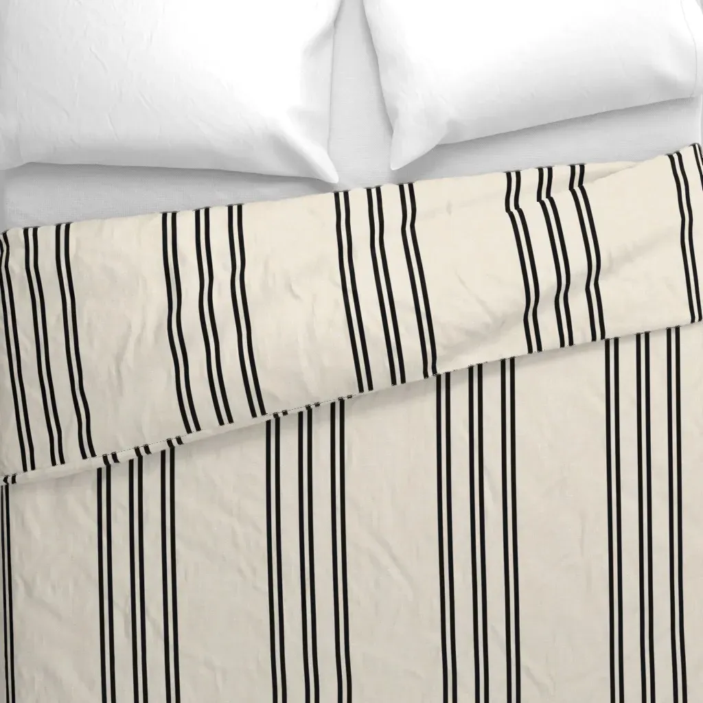 Aegean Stripe Duvet Cover - Black alternate view