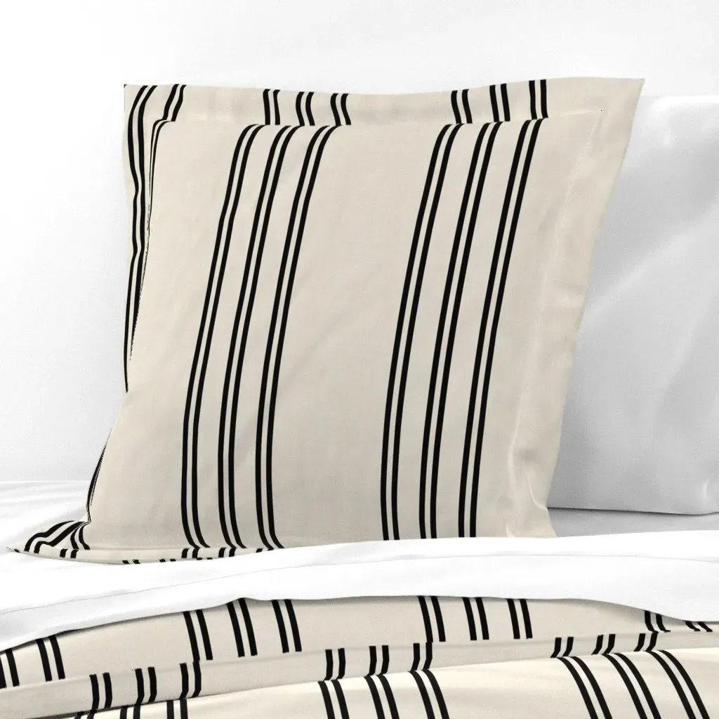 Aegean Stripe Euro Pillow Sham - Black product