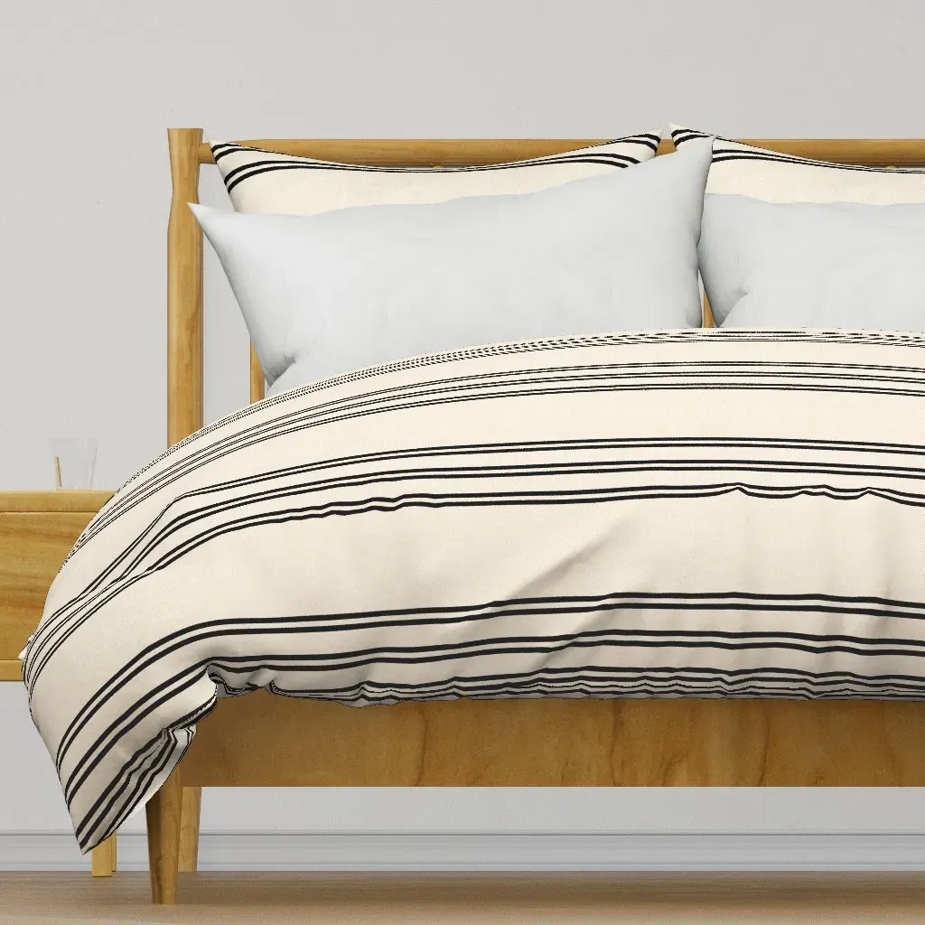 Aegean Stripe Horizontal Duvet Cover - Black product