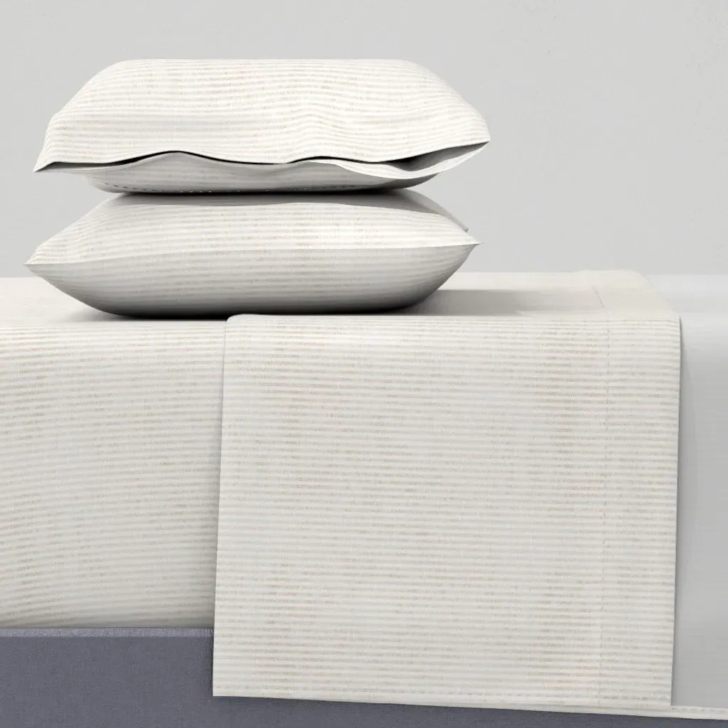 Aegean Ticking Stripe Queen Sheet Set - Off-White, Jute product