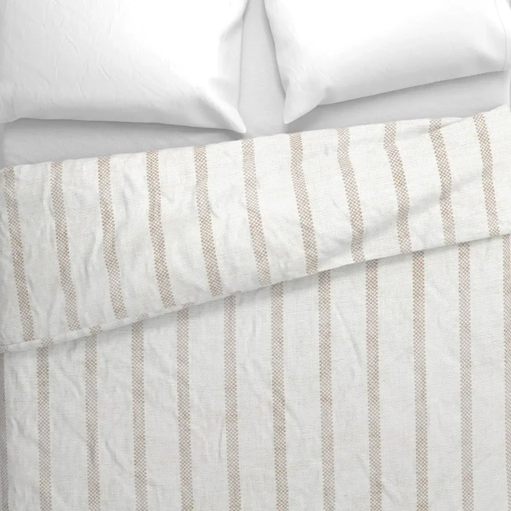 Aegean Wider Spaced Ticking Duvet Cover - Off-White alternate view
