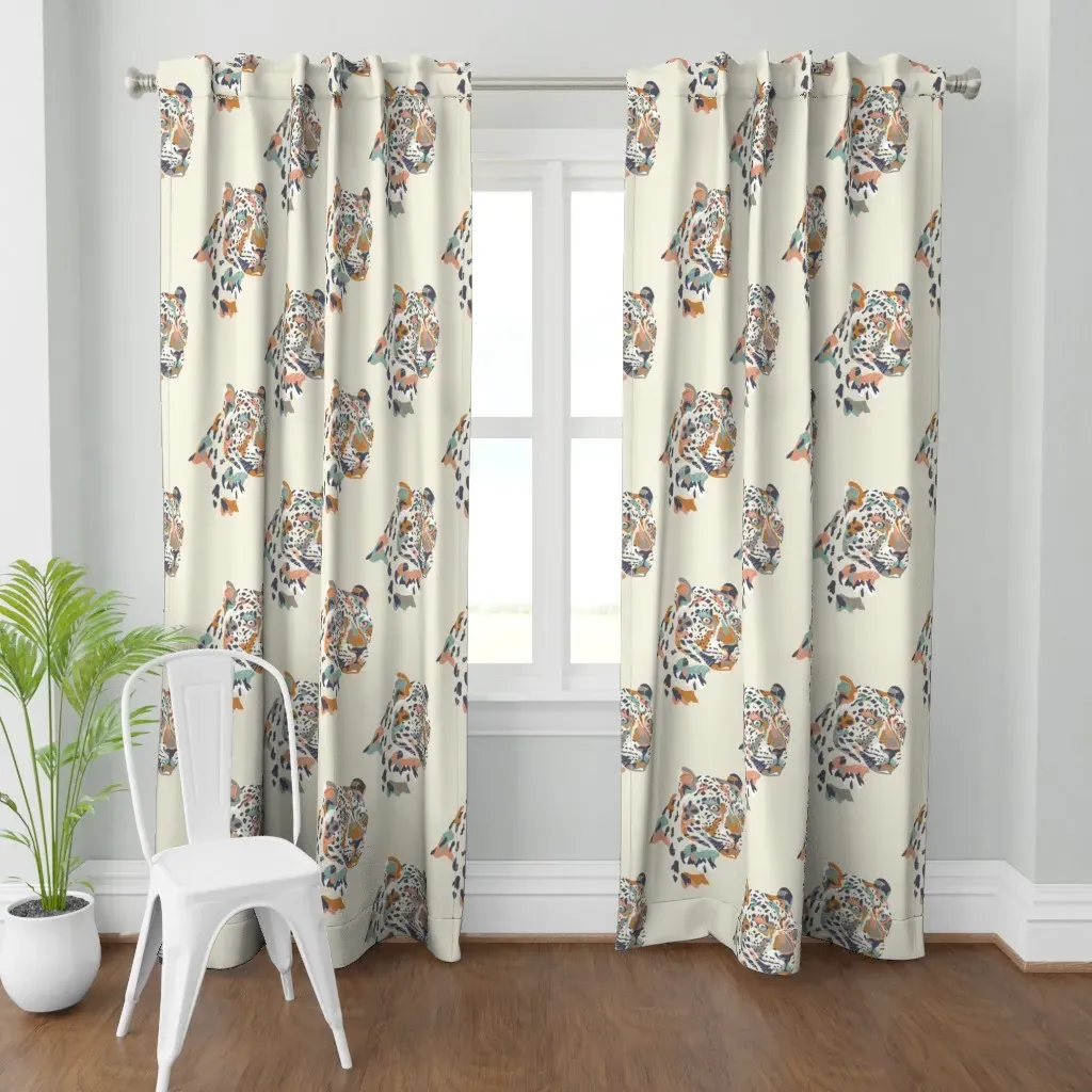 Africa Leopard Curtain Panel - Off-White product