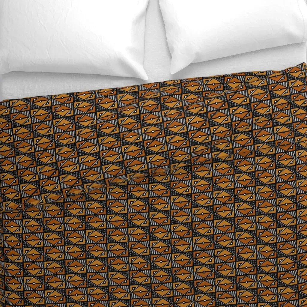 African Af-0420 Duvet Cover - Brown alternate view