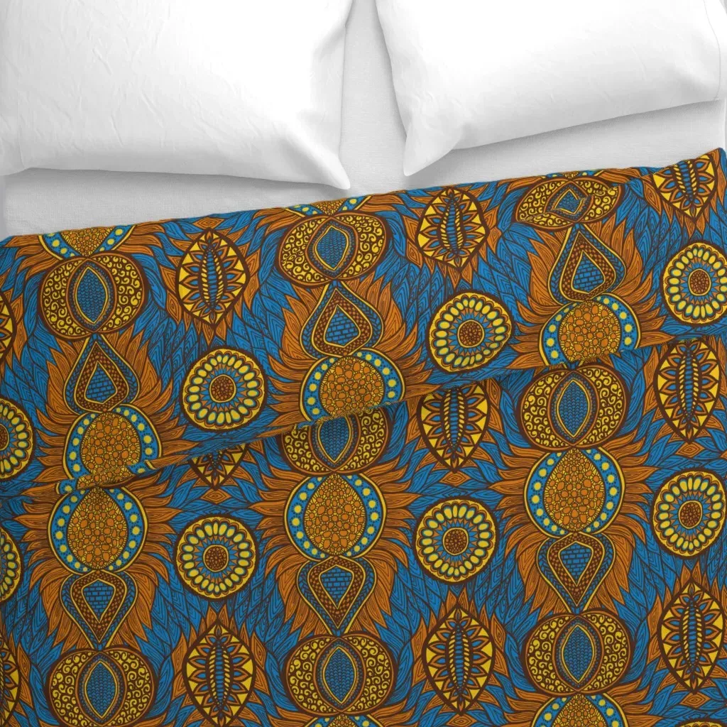 African Print Duvet Cover - Orange alternate view