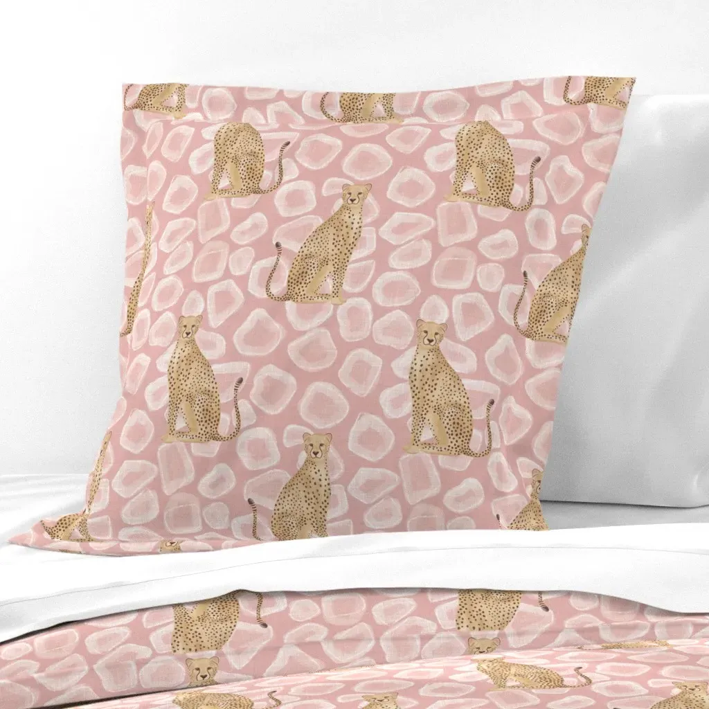 African Safari Cheetah Euro Pillow Sham - Sand, Printed product