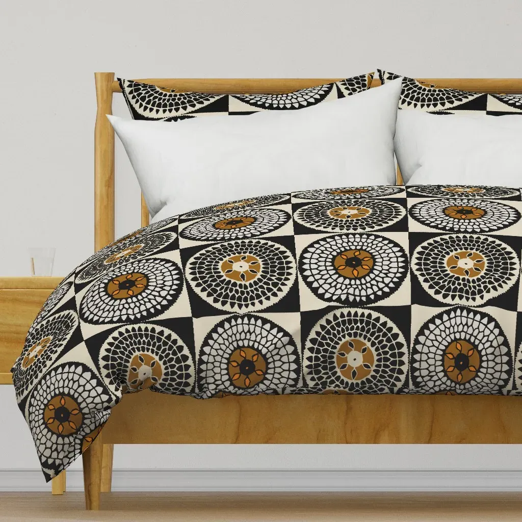 African Sunflower Duvet Cover - Beige product