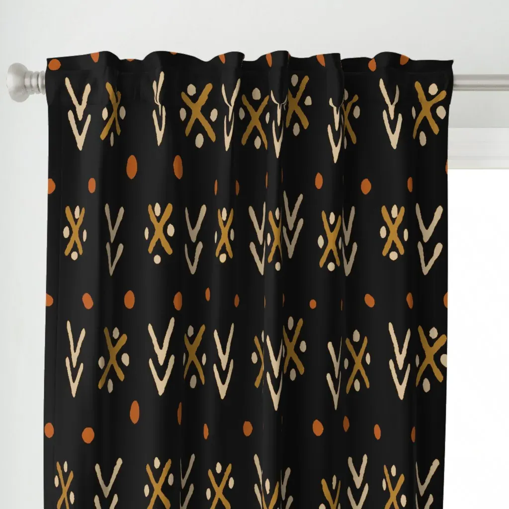 African Tribal Arrows Curtain Panel - Beige alternate view