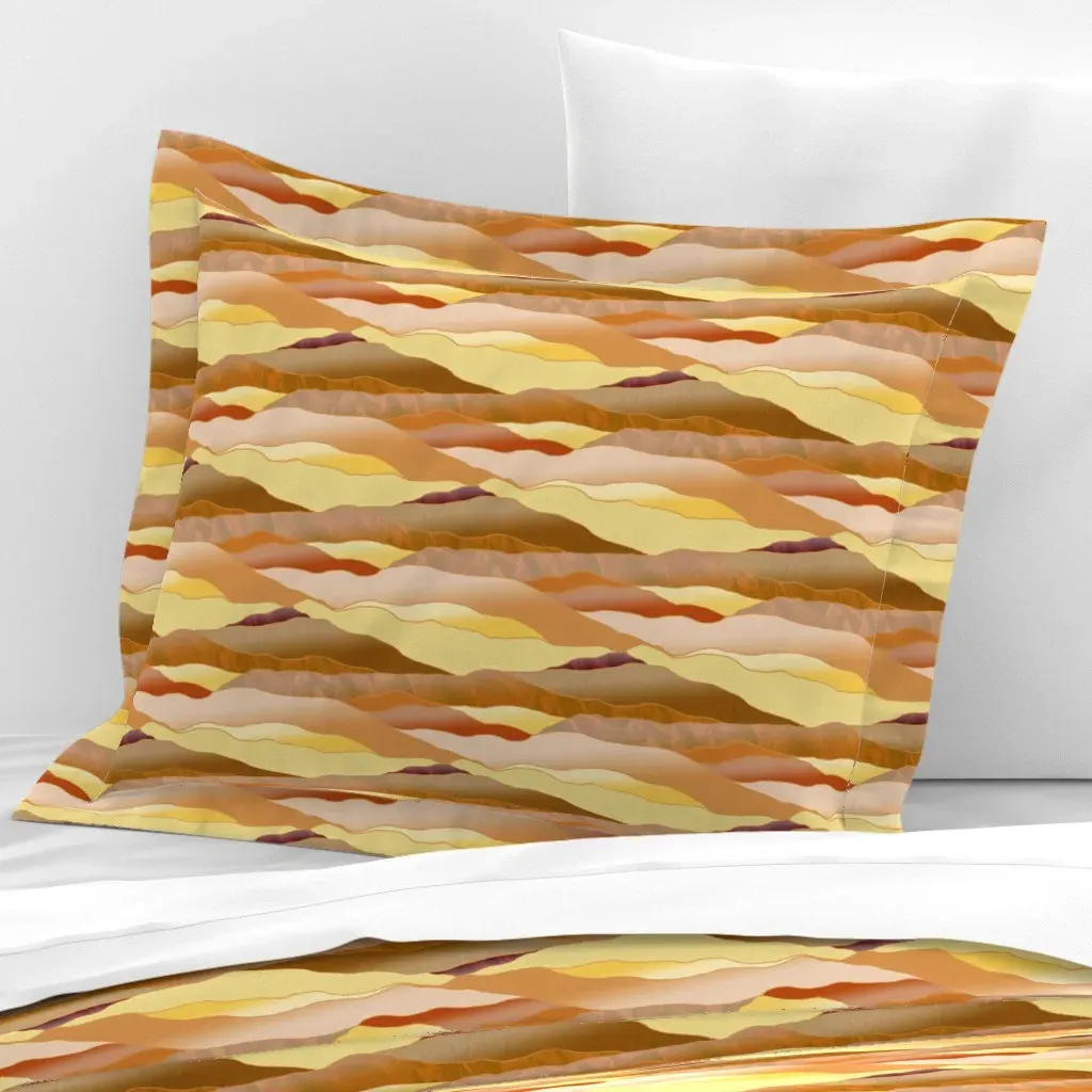 After Dawn In The Desert Leadlight Landscape Cushion Cover - Orange product