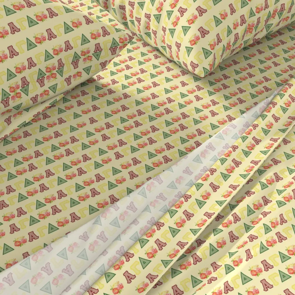 Agd Alpha Gamma Delta Roses King Size Sheet Set - Red alternate view