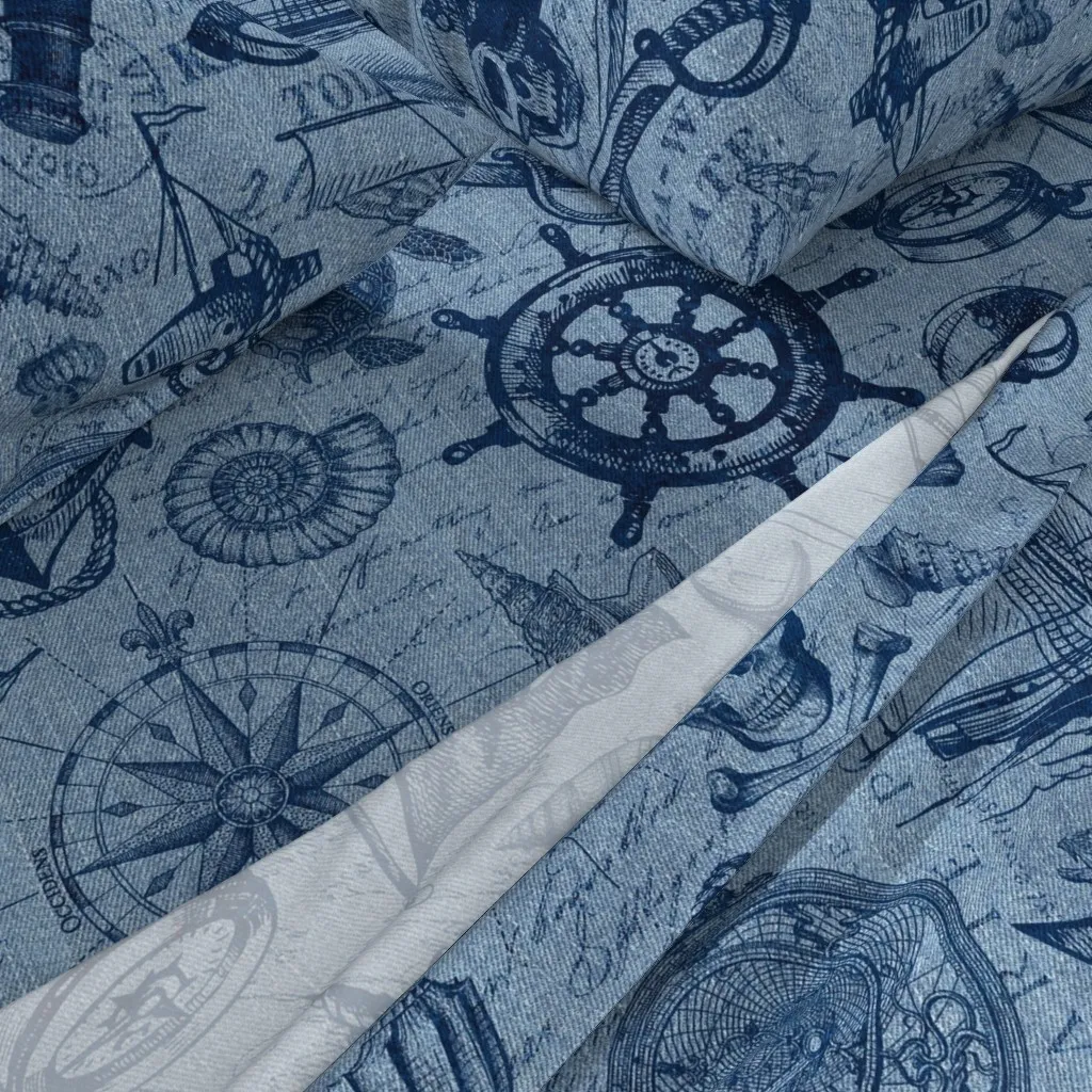 Ahoy Pirates Adventure Of The Seven Seas Twin Sheet Set - Denim Blue alternate view