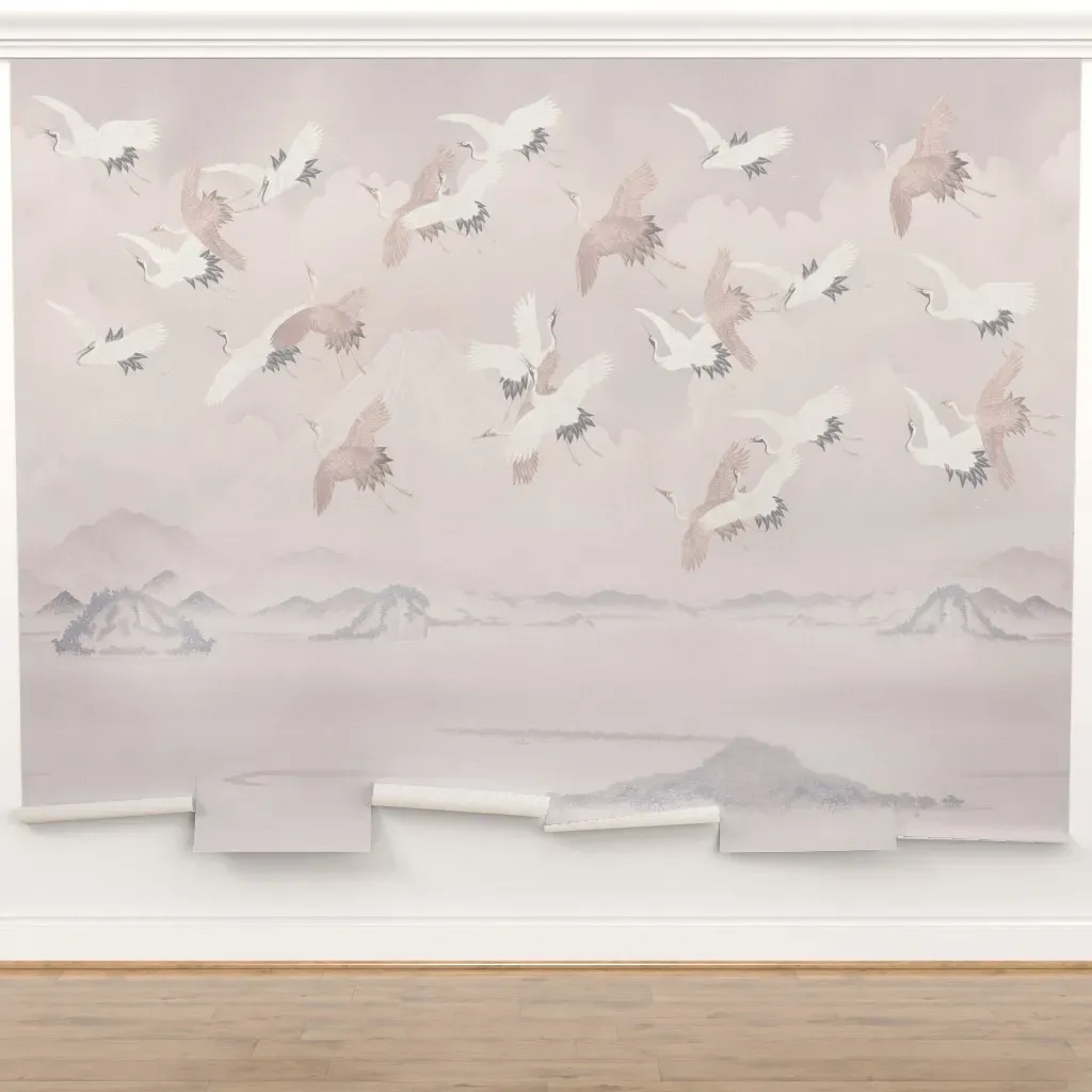 Aiki Japanese Flying Cranes Peel and Stick Wall Mural product
