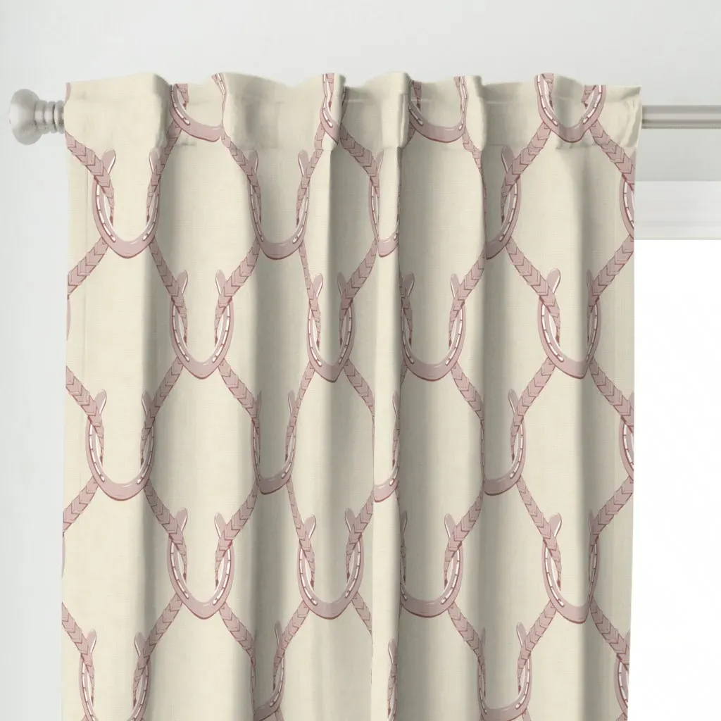 Ainsley Horseshoe & Reins Curtain Panel - Dusty Rose alternate view