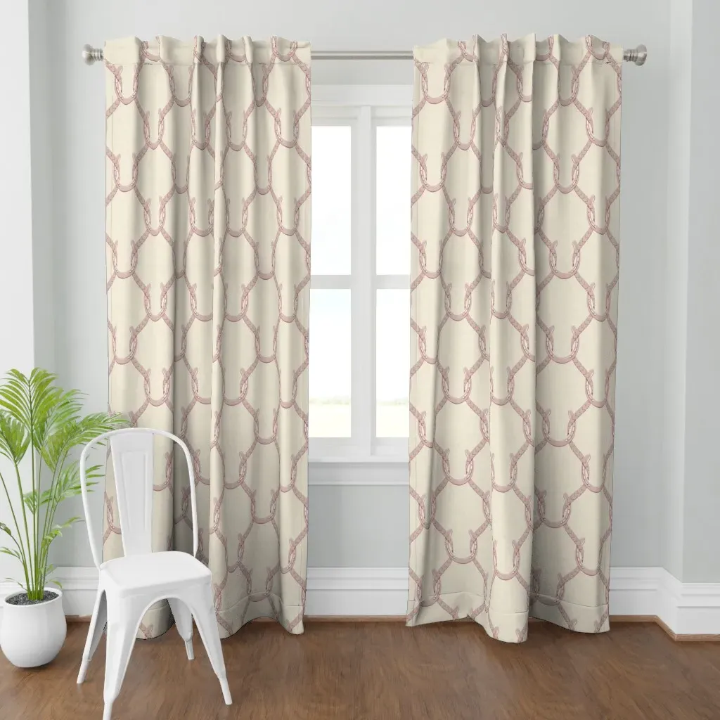 Ainsley Horseshoe & Reins Curtain Panel - Dusty Rose product