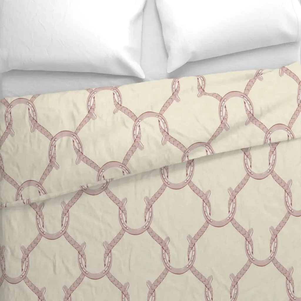 Ainsley Horseshoe & Reins Duvet Cover - Dusty Rose alternate view