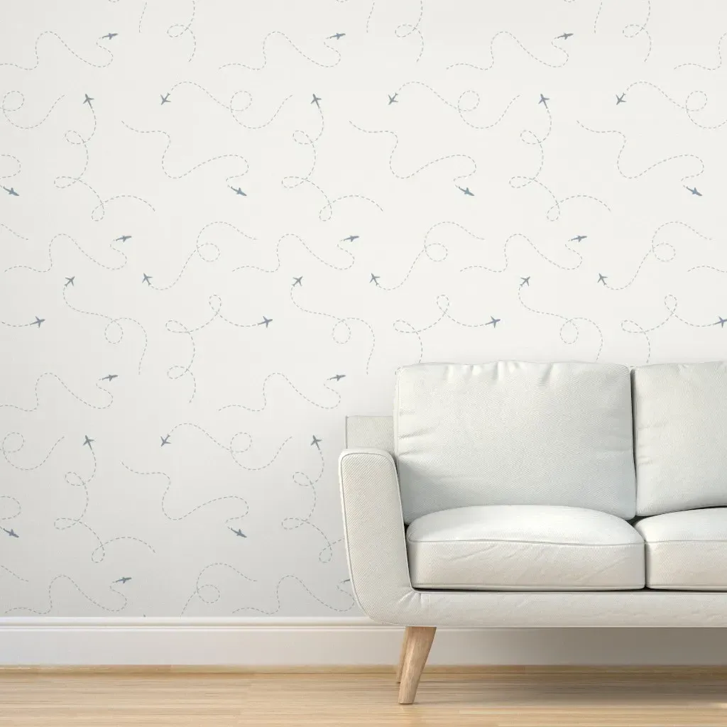 Airplanes In The Sky Peel and Stick Wallpaper - Blue product