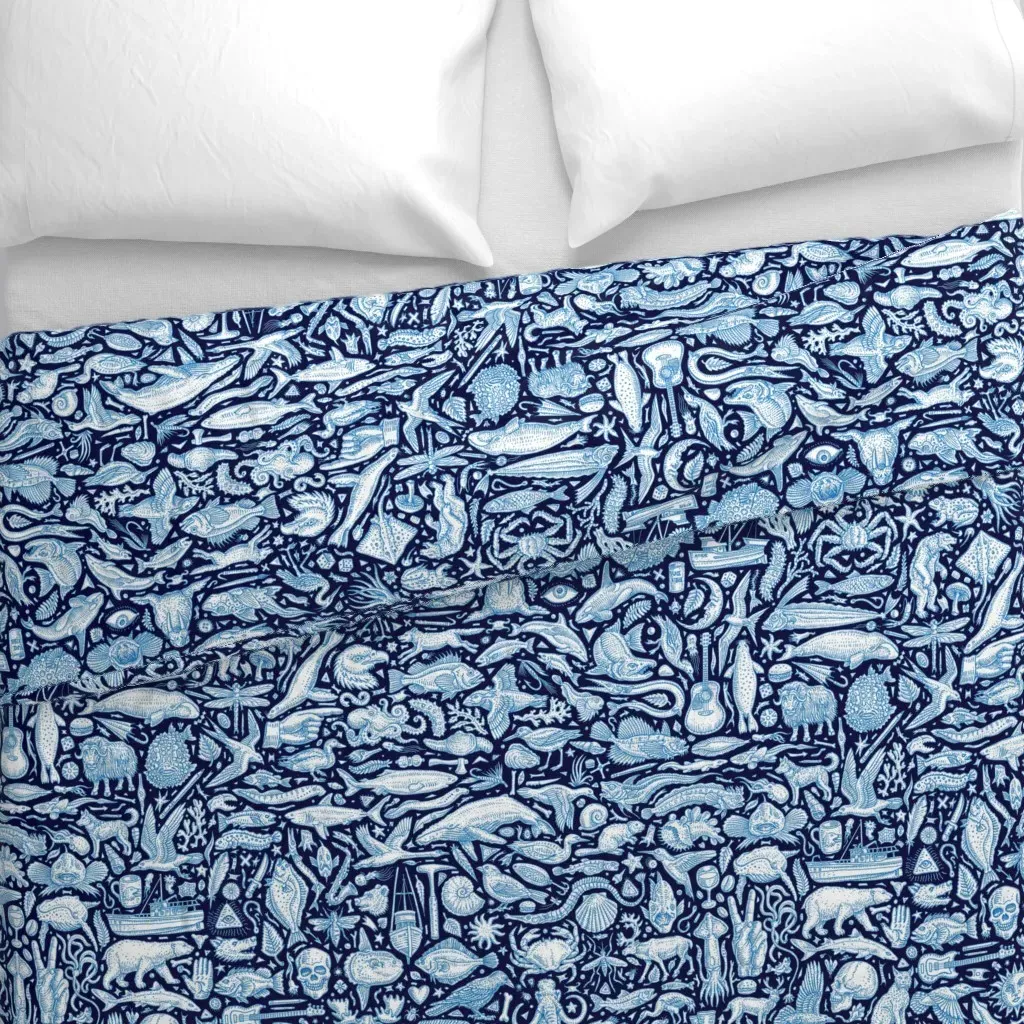 Alaska Wild Life Duvet Cover - Light Blue alternate view