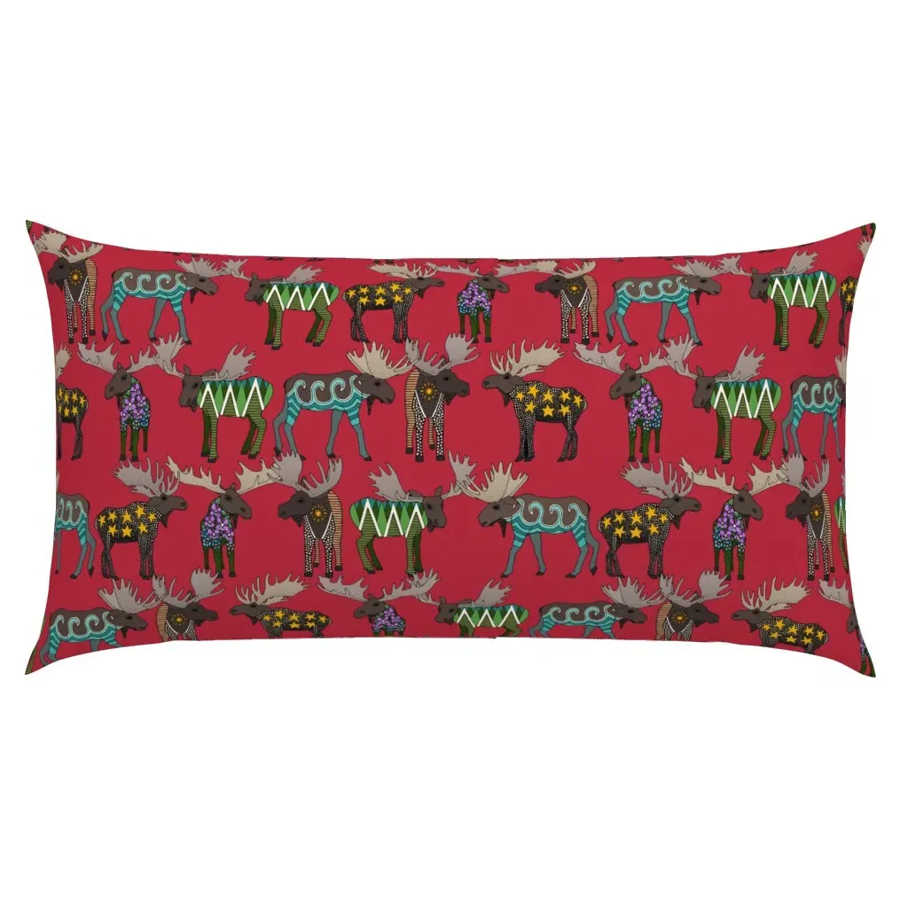 Alaskan Moose King Pillow Sham - Red product