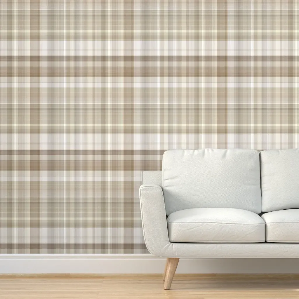 Alexandria Light Beige Plaid Peel and Stick Wallpaper - Beige product