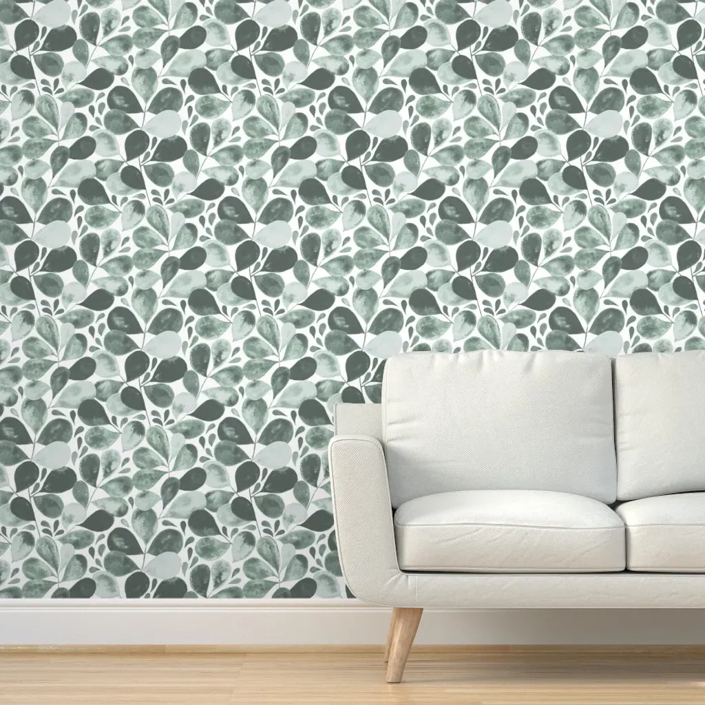 Alien Smokebush Botanical Peel and Stick Wallpaper - Sage Green product