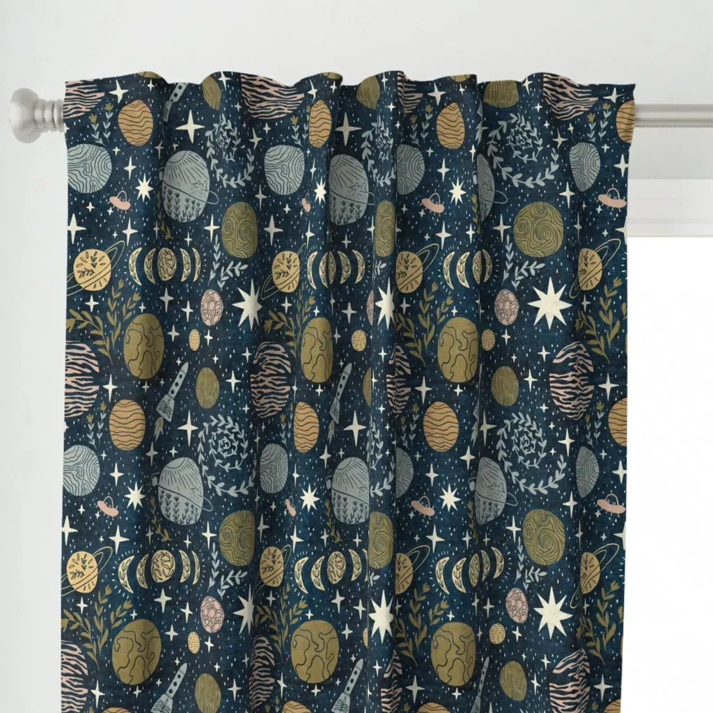 All Life Is Large Curtain Panel - Blue alternate view