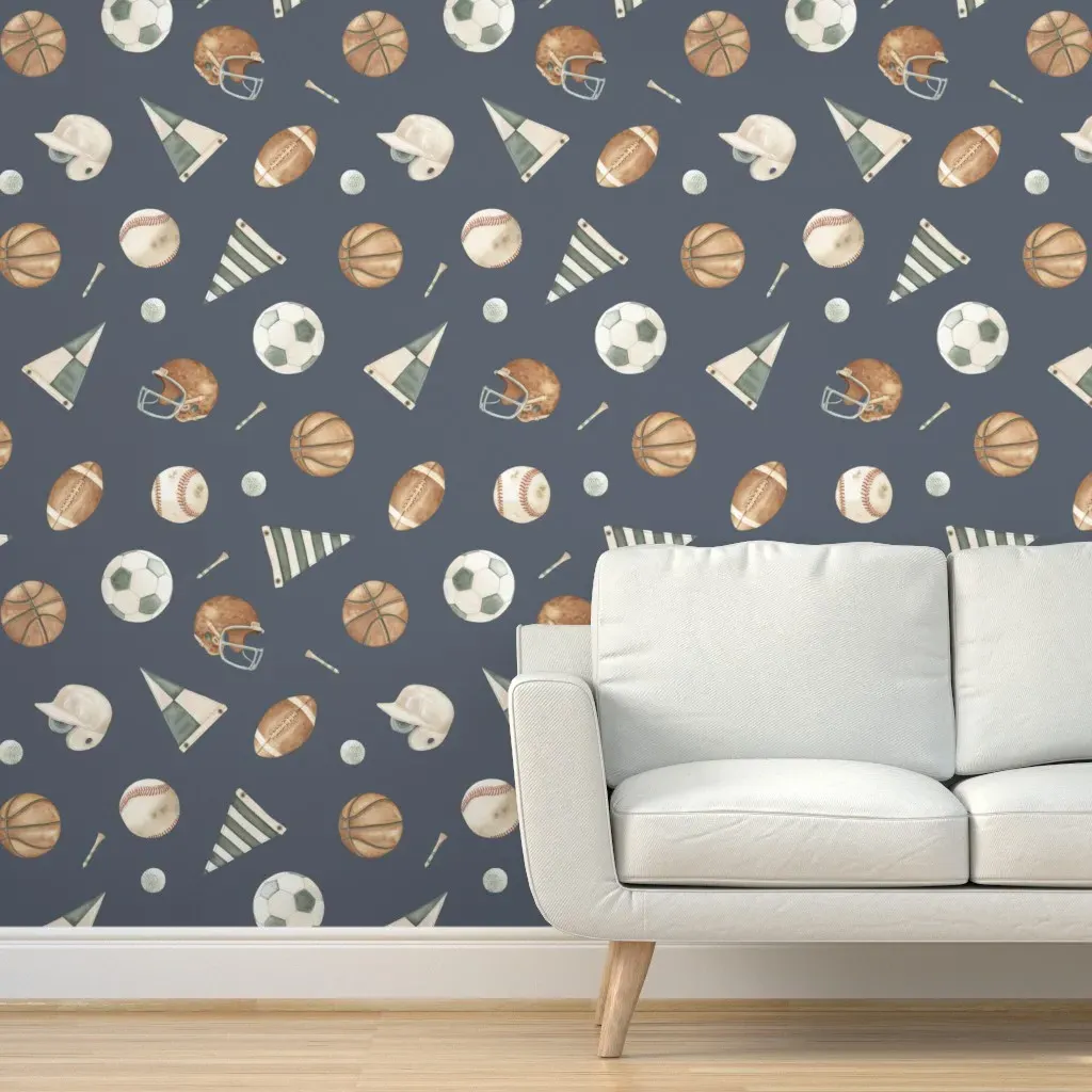 All Stars Multi-Sport Peel and Stick Wallpaper - Dusty Blue product