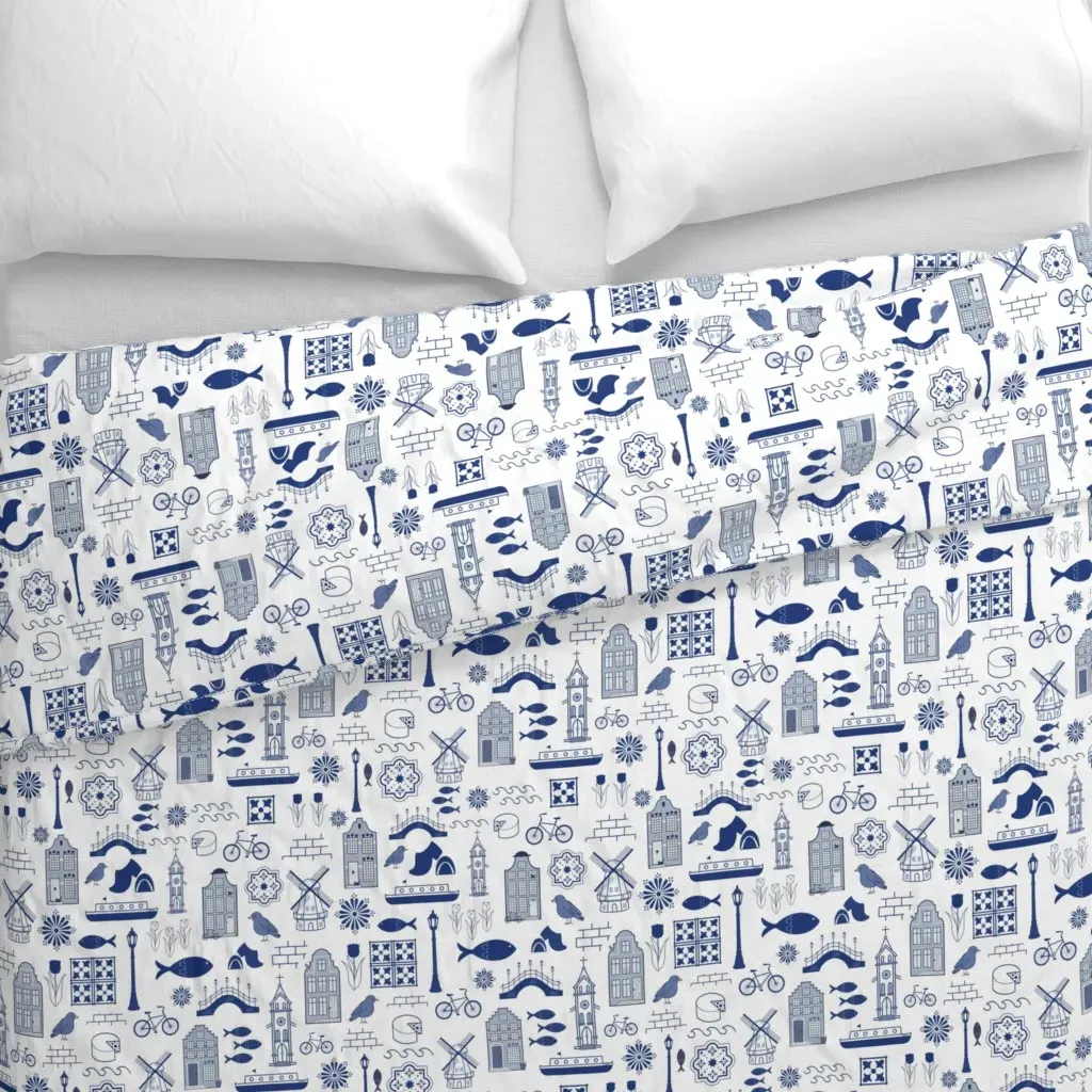 All Things Dutch Duvet Cover - Delft Blue alternate view