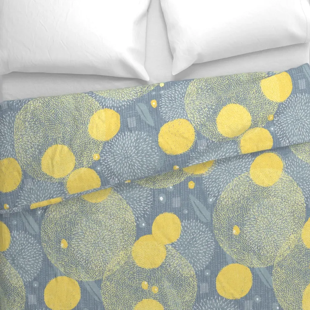 Alliums Echinops & Billy Duvet Cover - Yellow alternate view