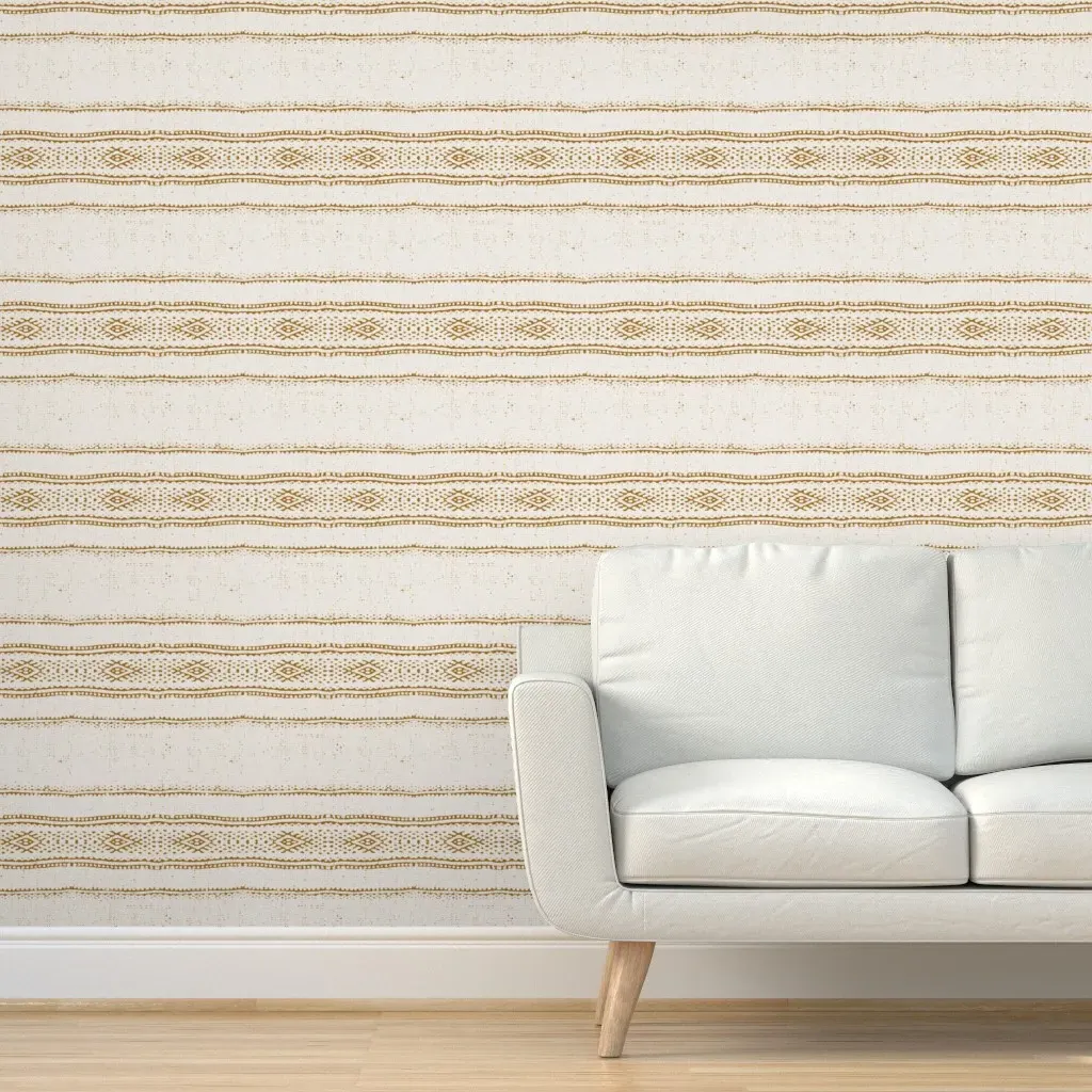 Almha Stripe Geo Peel and Stick Wallpaper - Ochre product