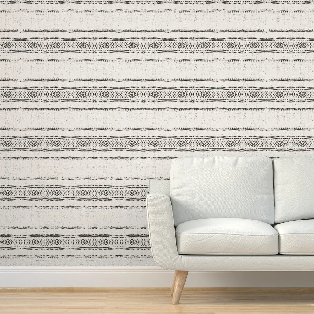 Almha Stripe Geo Peel and Stick Wallpaper - White, Black product