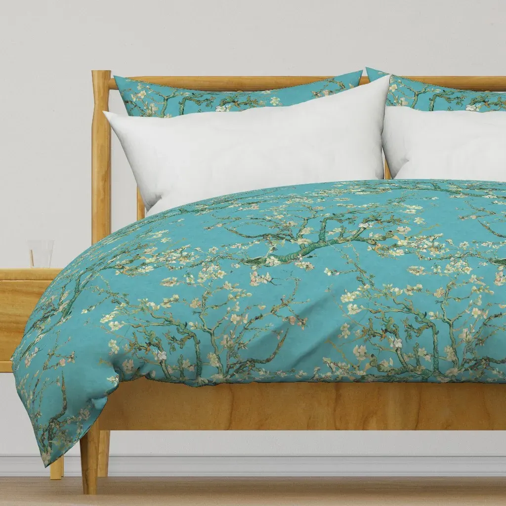 Almond Blossoms Mural Van Gogh Duvet Cover - Teal product