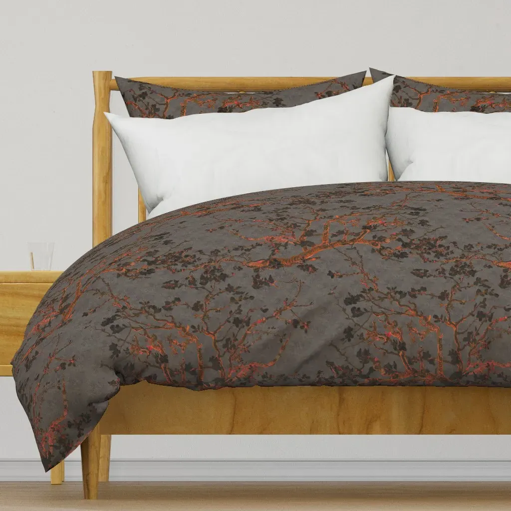 Almond Blossoms Van Gogh Duvet Cover - Burnt Orange product