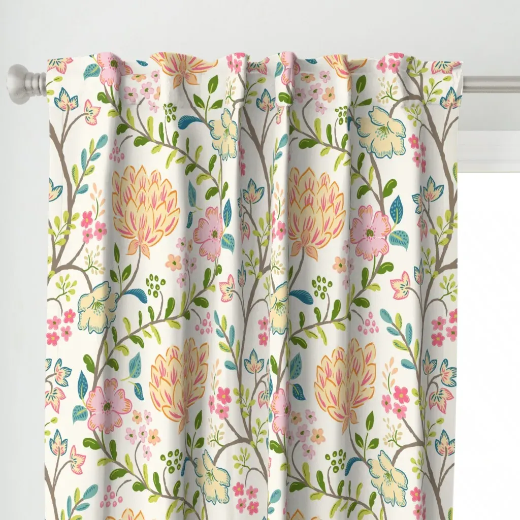 Along The Walking Trail Curtain Panel - Pink alternate view