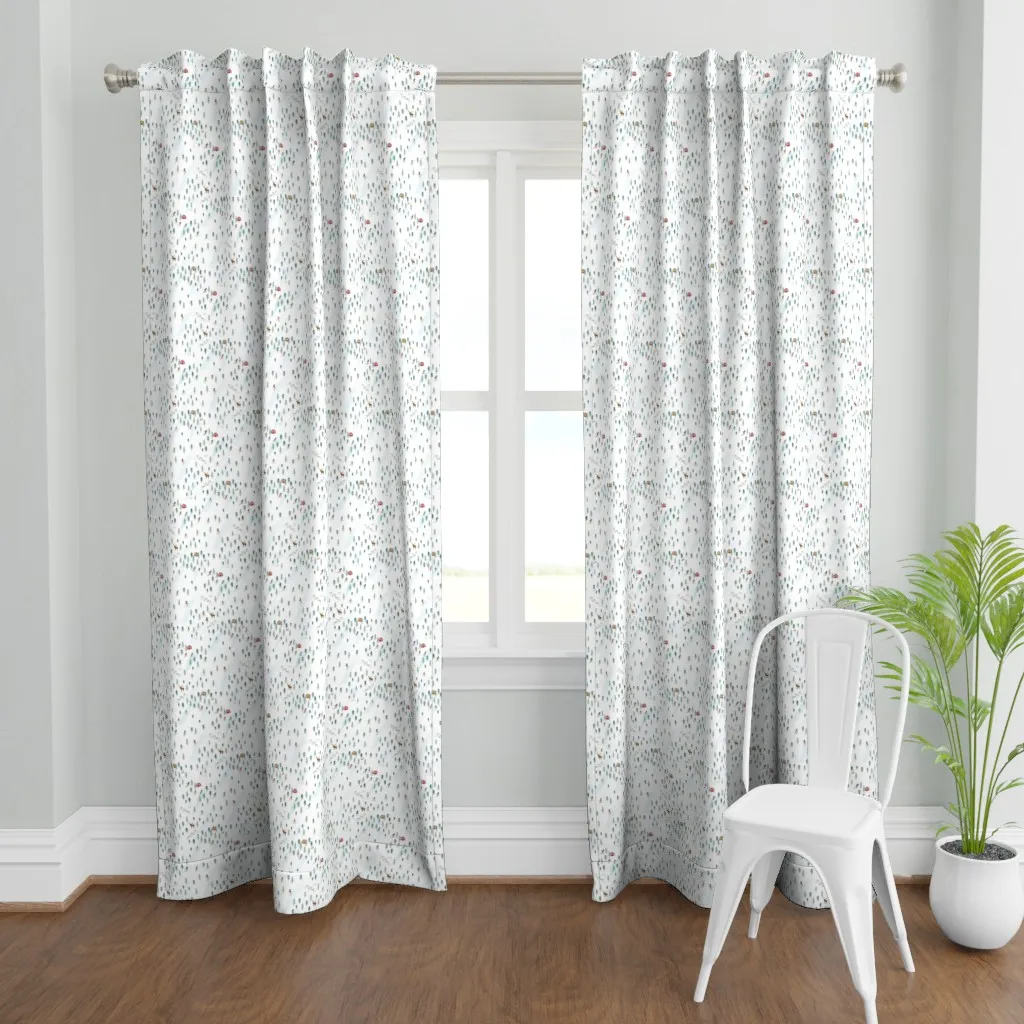 Alpine Ski Slopes Small Curtain Panel - White product