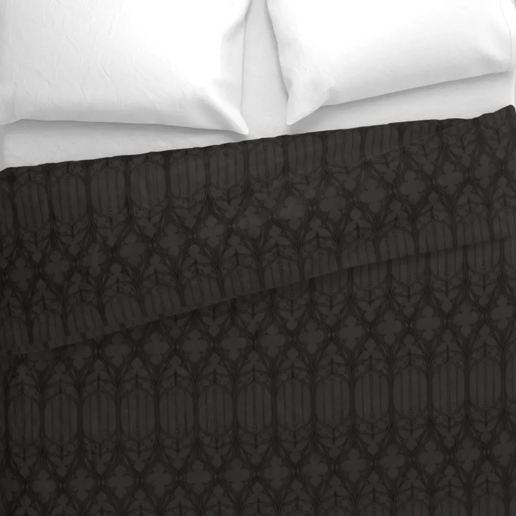 Alternating Gothic Diamonds Duvet Cover - Dark Gray alternate view