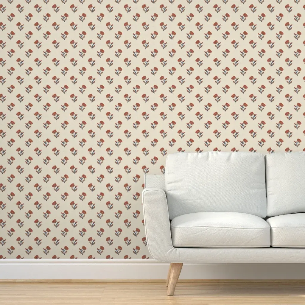 Alternating Poppies Peel and Stick Wallpaper - Coral product