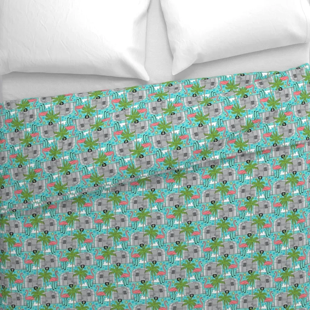Aluminum Trailers In Florida Duvet Cover - Pink alternate view