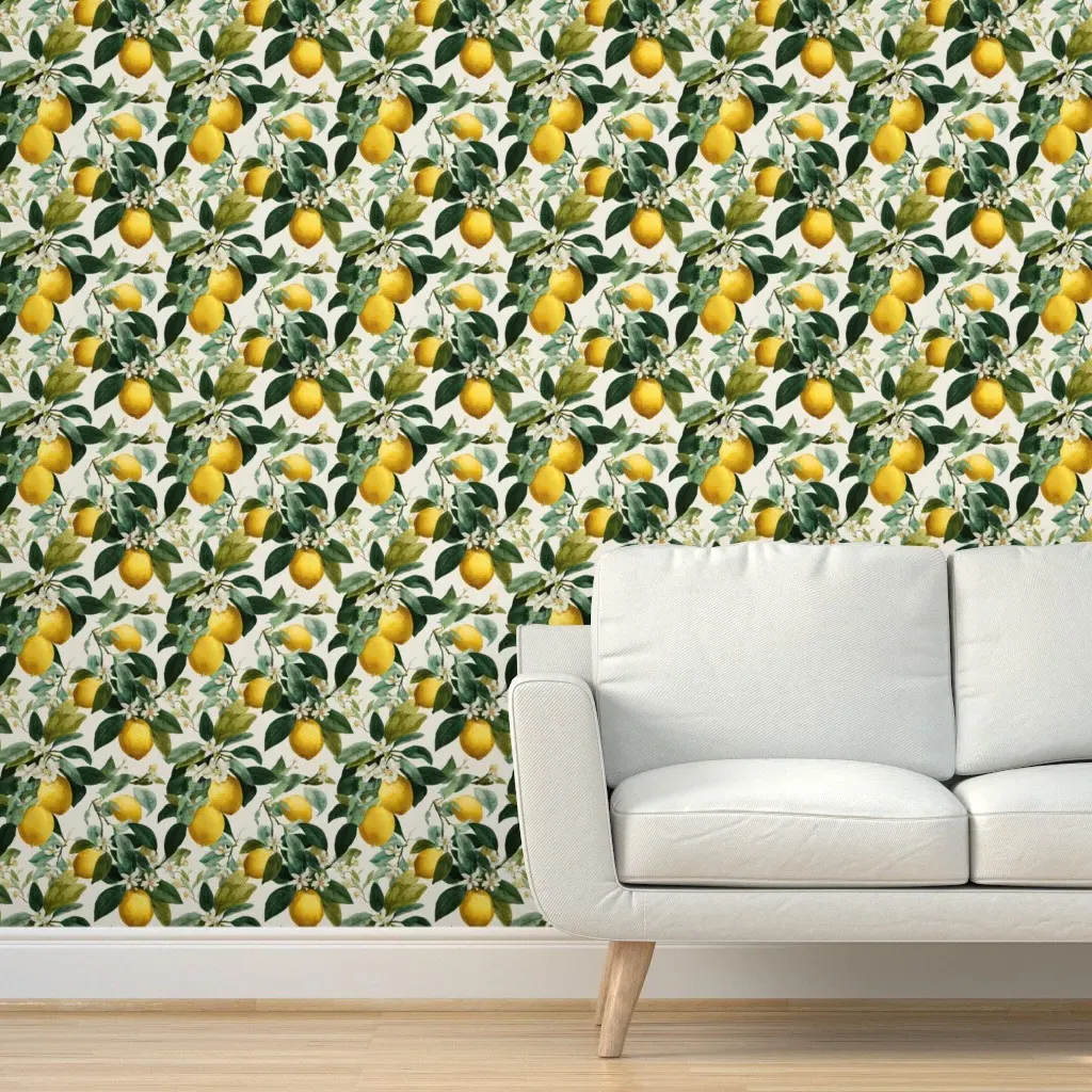 Amalfi Coast Citrus Garden Peel and Stick Wallpaper - Yellow product