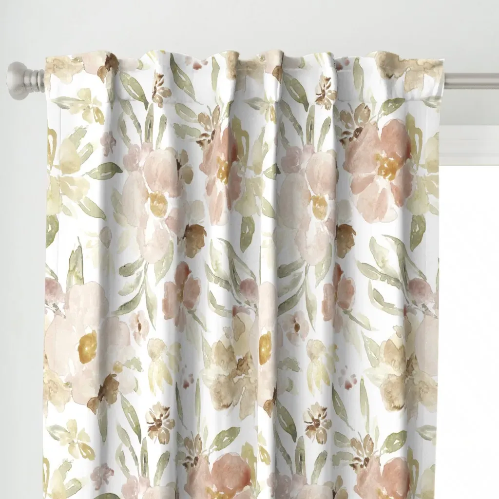 Amelia Floral Jumbo Curtain Panel - Blush Pink alternate view