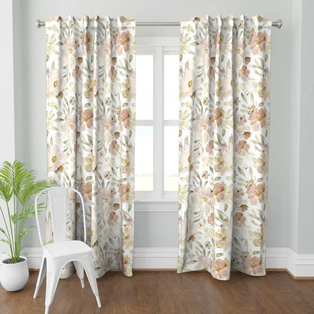 Amelia Floral Jumbo Curtain Panel - Blush Pink product