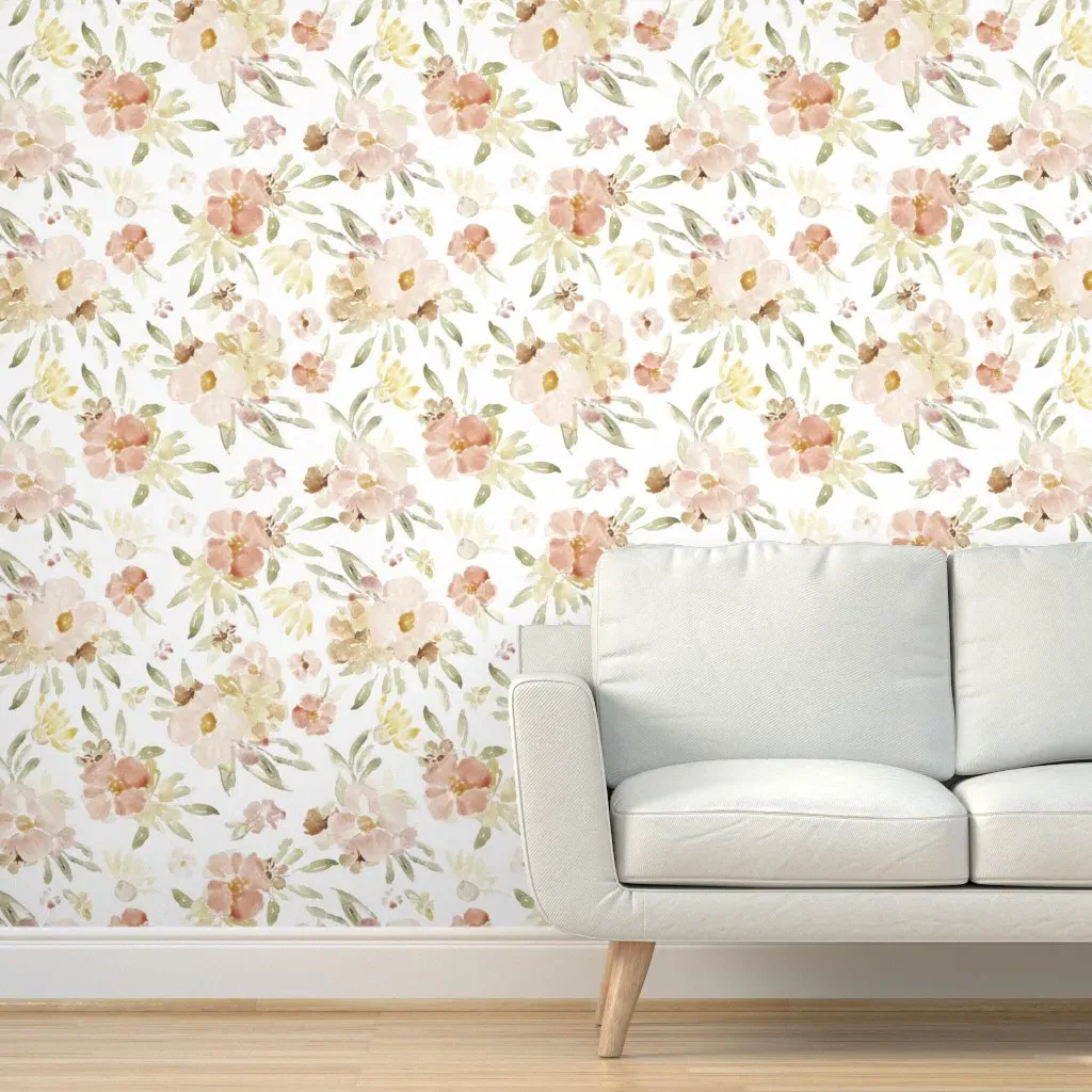 Amelia Floral Jumbo Peel and Stick Wallpaper - Blush Pink product