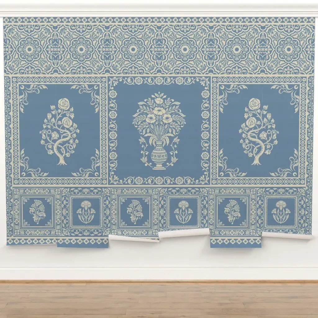 Amer Garden Peel and Stick Wall Mural - Steel Blue product